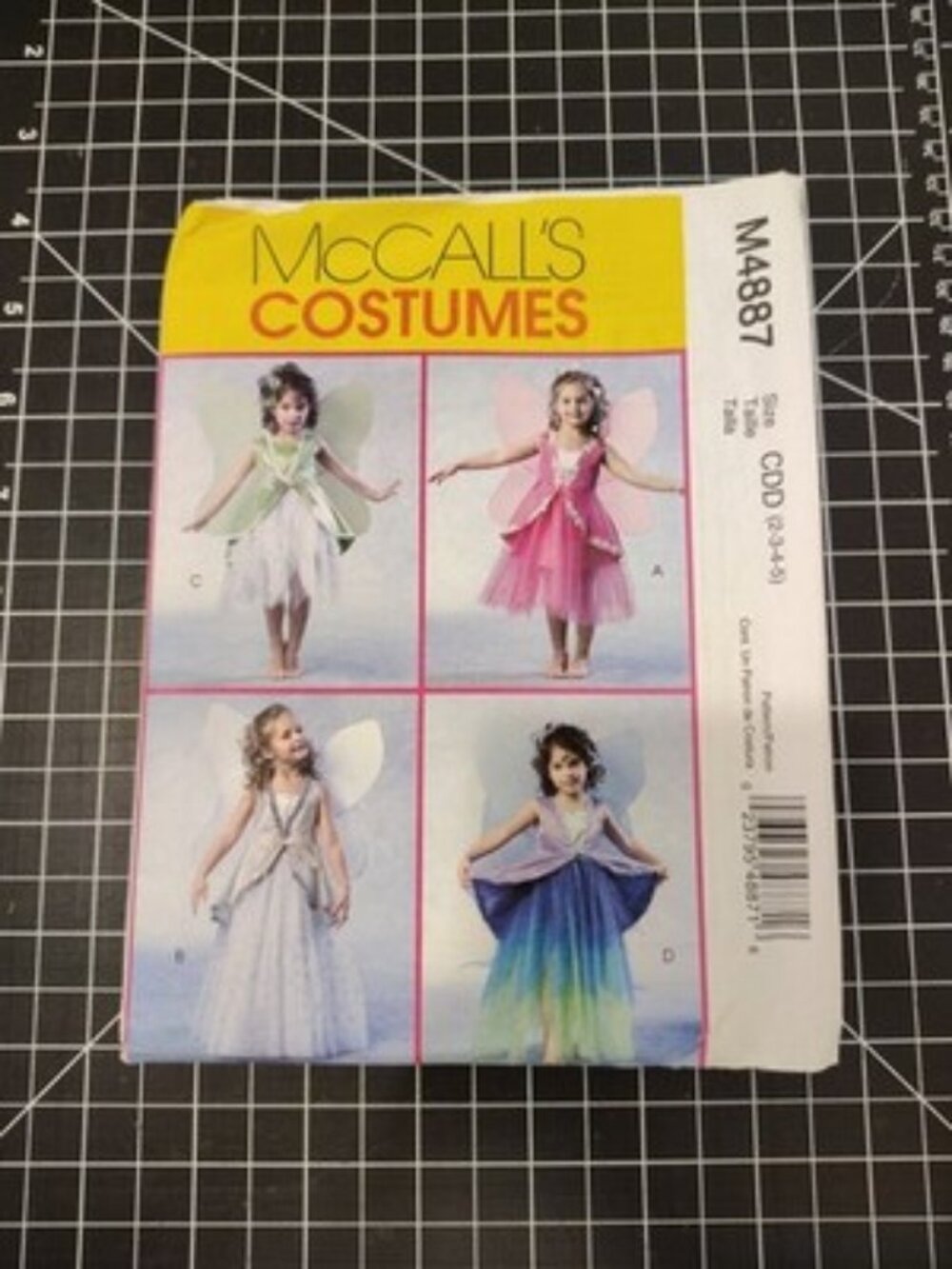 McCall's 4887 Girl's Fairy Costume With Wings Sewing Pattern Size 6-8 Uncut